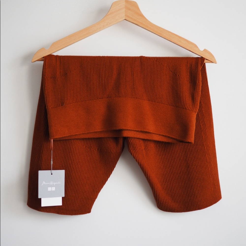 Mame kurogouchi x uniqlo 3D knit ribbed high rise active shorts